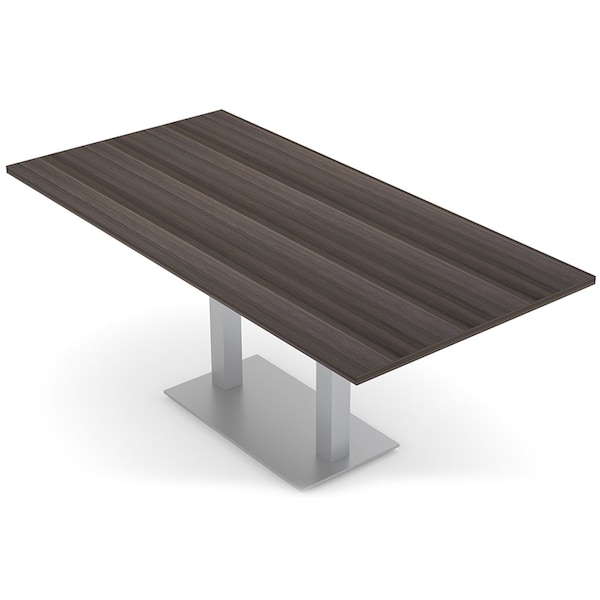 Rectangle 6 Person Conference Room Table, 36" W, 6 ft. L, 29" H, Black Oak